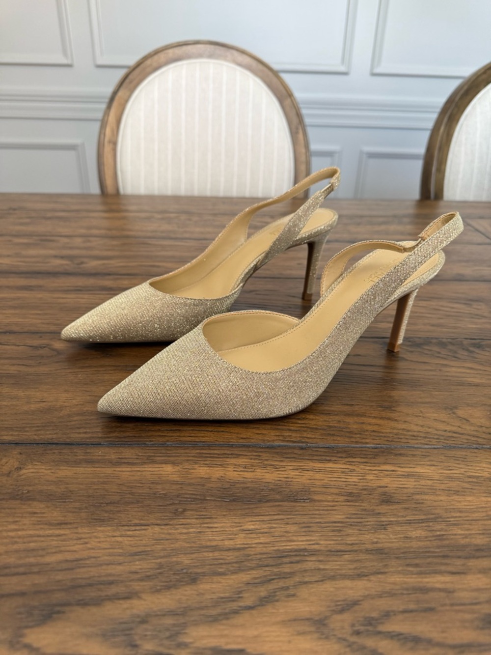 Michael Kors shimmer gold heels